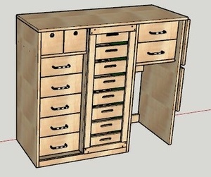 Meuble de cuisine tiroirs + clayettes