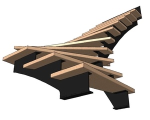 Escalier 1/4 tournant