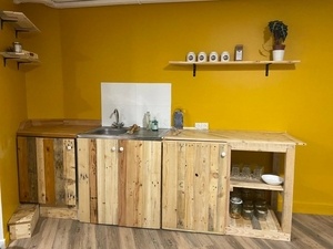 Cuisine en bois de récupération