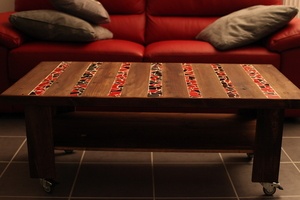 Table Basse Bois / Mosaïque