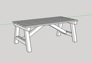 Projet table en bois pour le jardin