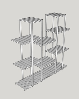 Etagères sur roulettes