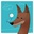 Coyote dessiné sur fond turquoise