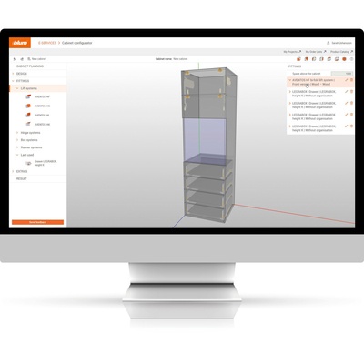 Exemple conception meuble 3D - Configurateur de meubles Blum