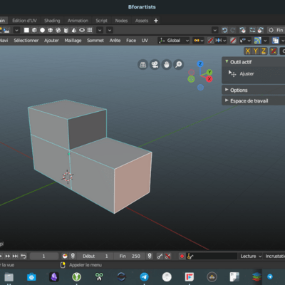 Interface du logiciel Bforartists