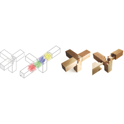 système interactif pour la conception et la fabrication de joints en bois pour les structures de cadre