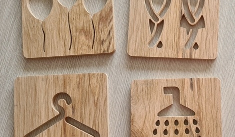 Lot De 50 Plaques De Porte En Bois – Motifs Chien, Biche, Chat, Tortue – Le Fou Du Bois