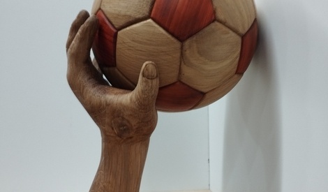 Présentoir à Ballon En Bois - Support Pour Football, Basket, Volley - Déco Sport Rétro Pour Chambre, Salon, Bureau