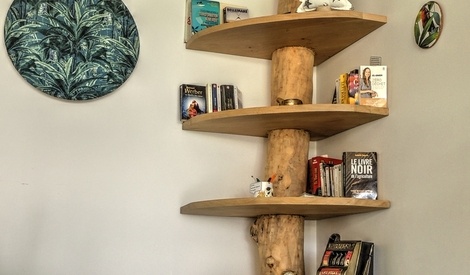 Etagere D Angle Tronc D Arbre Par L Ecorce Du Sycomore Sur L Air Du Bois