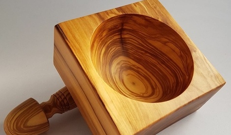 Mortier Et Pilon En Bois D'Acacia Naturel - Ustensile Cuisine Ergonomique Pour Épices Herbes Ail