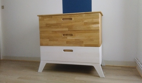 Commode Blanche Bois Massif Country Cottage Pour Chambre D'enfant