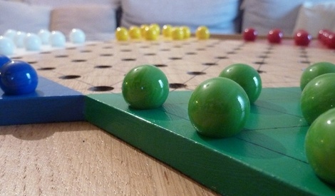 Jeu de Dames Chinoises Portable avec Billes Jeu de Société en Bois Hex Dames Chinoises Ensemble de Jeu Familial Tiroir de Rangement