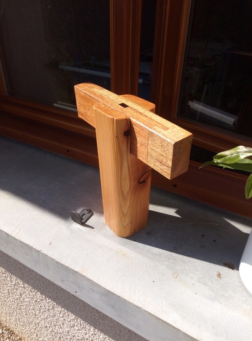 Assemblage menuiserie japonaise trait de Jupiter (Shingiri Daimochi Tsugi)