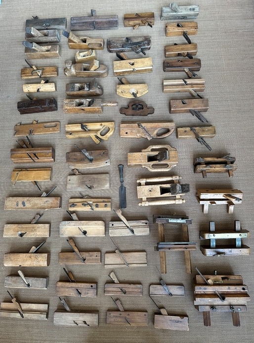 Lot de rabots de différentes tailles et différents profils environ 50 pièces