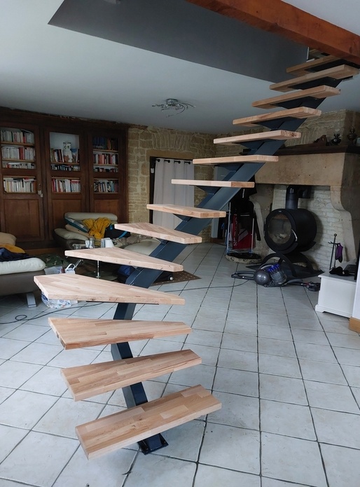 Escalier bois métal