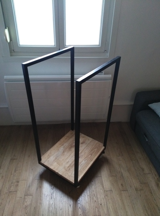 Porte buches bois metal