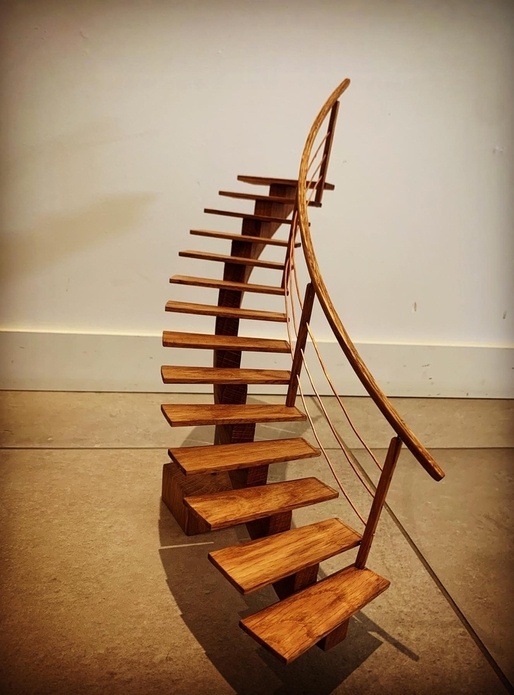 Maquette escalier débillardé à limon central