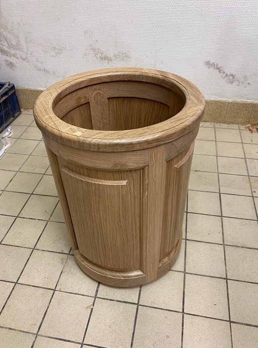 Corbeille ronde en chêne massif