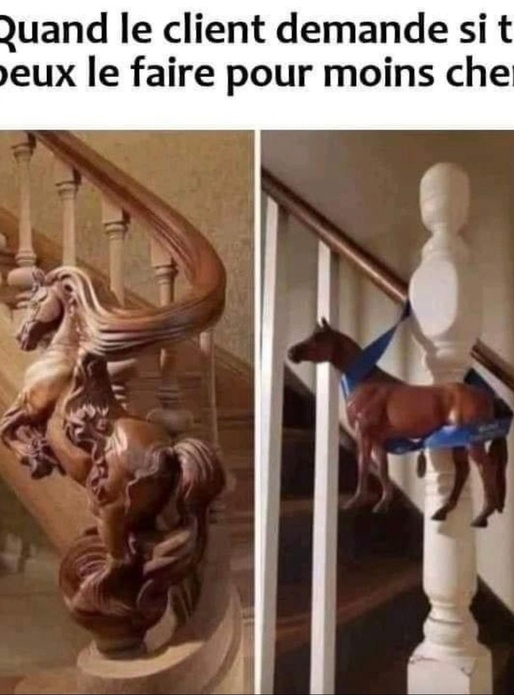 Quand le client  demande pareil mais  moins  cher