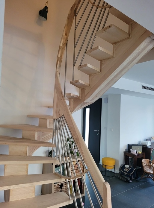 Escalier deux quarts tournants: de la maquette à la réalité