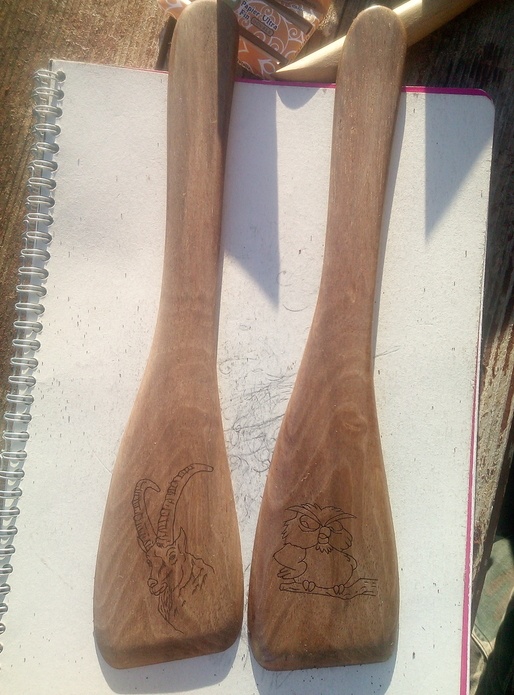 2 spatule bouquetin / hiboux