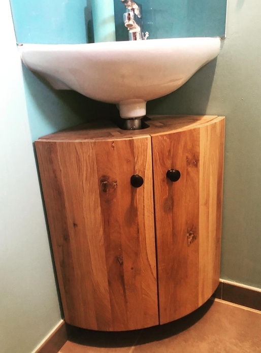 Meuble d'angle lavabo toilettes