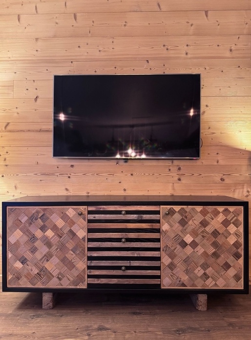 Buffet enfilade noie et vieux bois