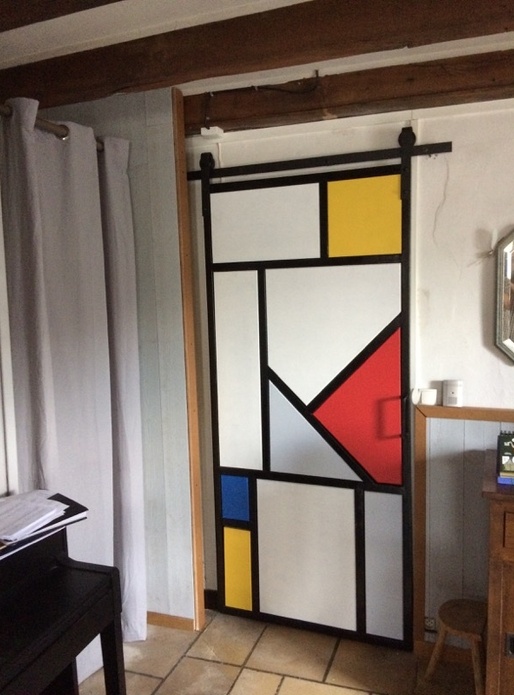 Porte bois métal coulissante