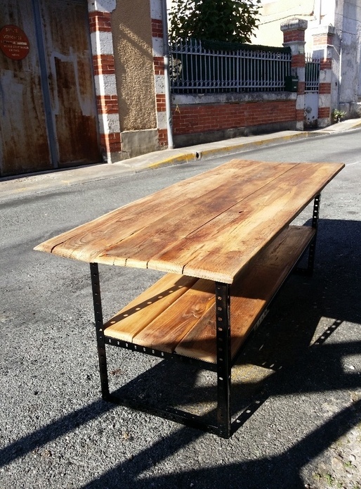 Table basse : Bois et métal