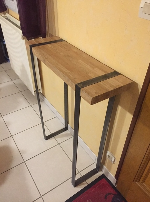 Console acier et chêne