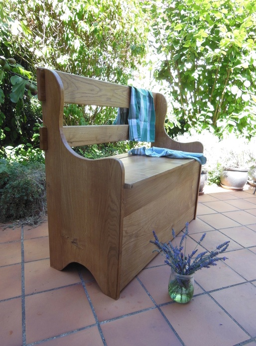 Coffre banc en chêne