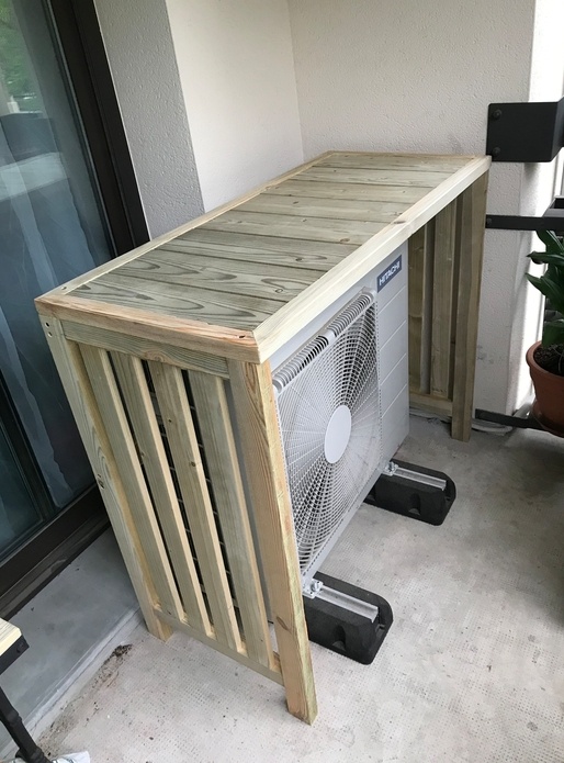 Cache climatiseur de terrasse