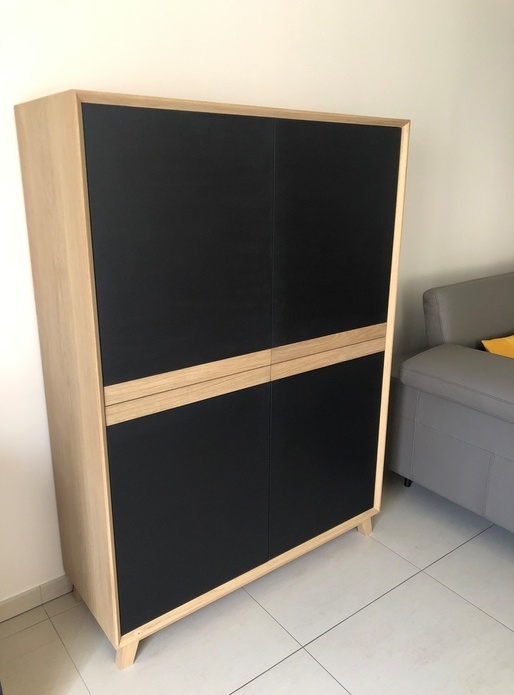 Buffet haut chêne et Valchromat noir