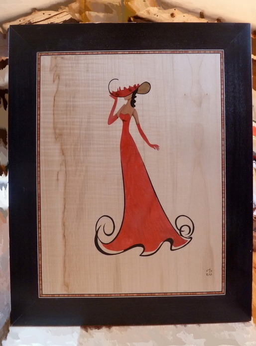 Marqueterie : Robe du soir