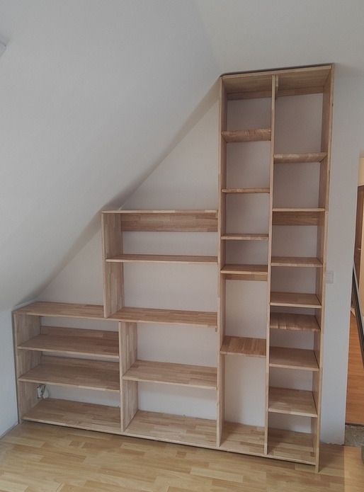 Bibliothèque hévéa modulable