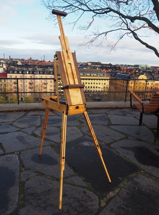 Chevalet de campagne en bouleau et noyer