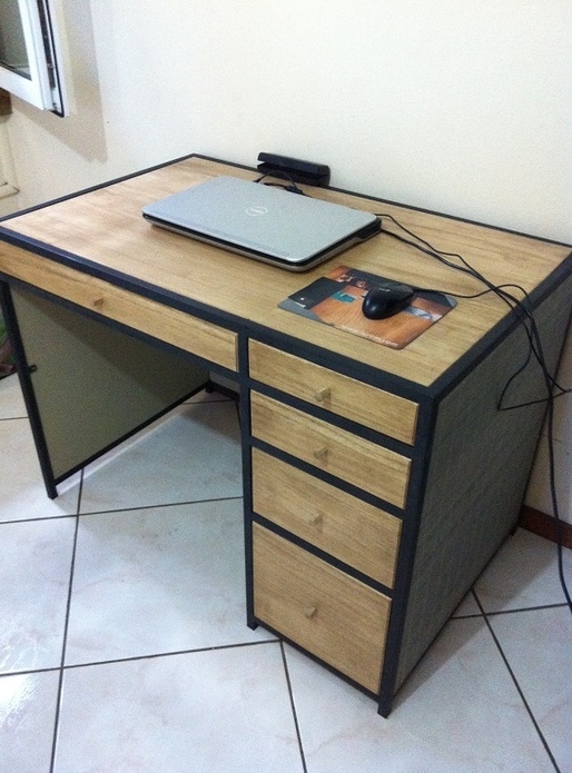 bureau bois métal