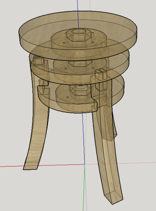 Tabouret réglable en haut, avec grosse tige filetée... M30