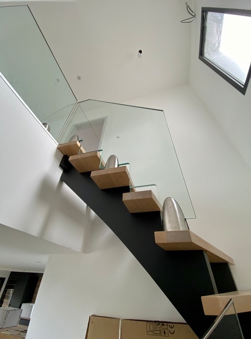 Escalier double quart tournant