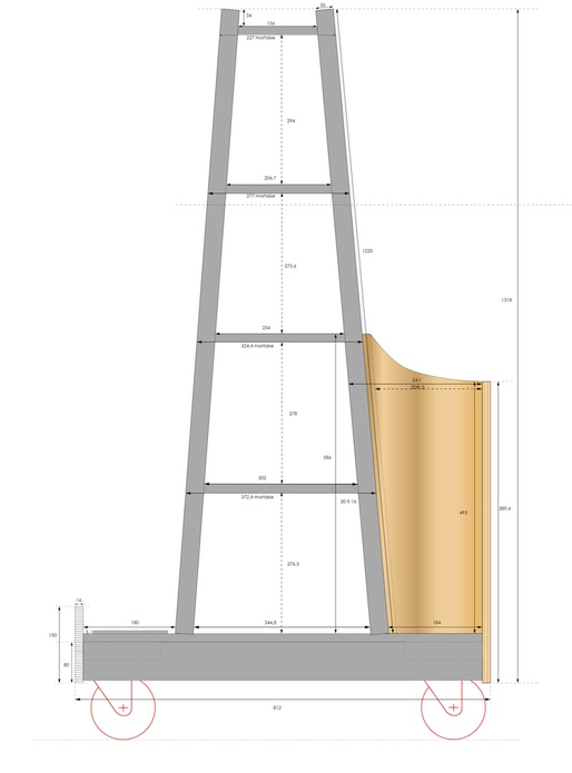 Chariot transport Bois pour atelier
