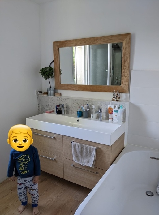 Miroir de salle de bain en chene
