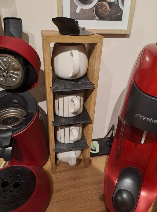 Porte tasse chêne et ardoise