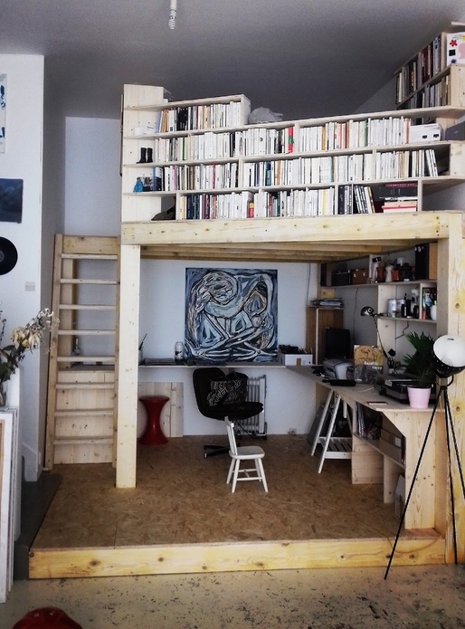 Mezzanine bibliothèque atelier