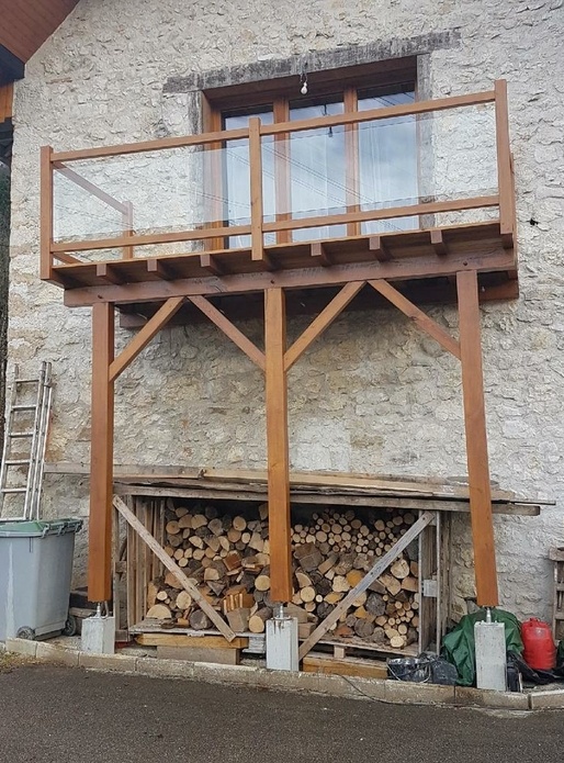 Balcon en chêne