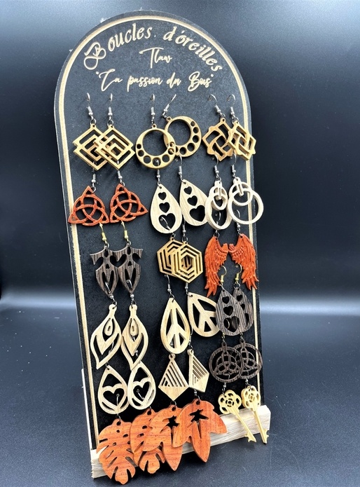 Boucles d'oreilles (avec les chutes de bois)