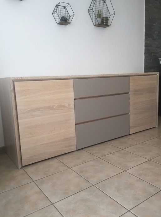 Buffet contemporain chêne stratifié