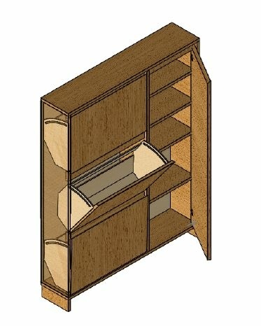 Meuble à chaussures 3 tiroirs + 1 placard