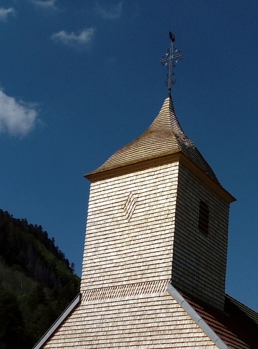 Clocher de l'église du village Le Valtin petite commune des  Vosges