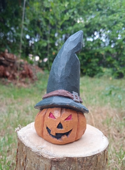 Sculpture bois- citrouille