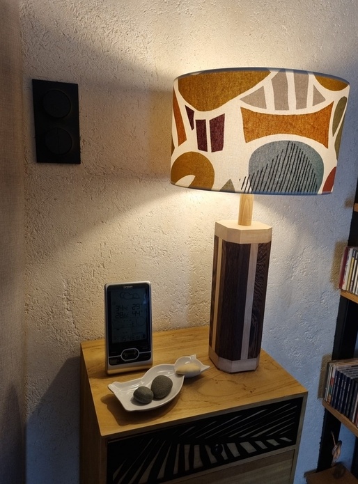 Lampe sur pied Wengé/Erable